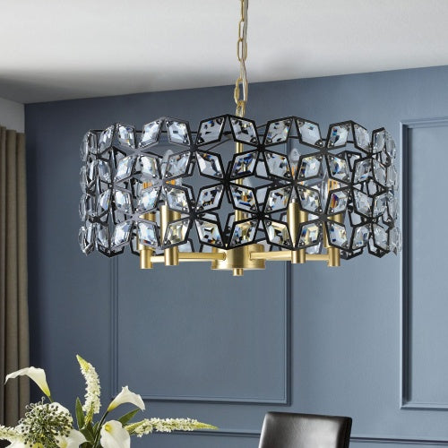 Modern Crystal Chandelier, Round Crystal Lamp Hanging Luxury Home Decoration Lighting