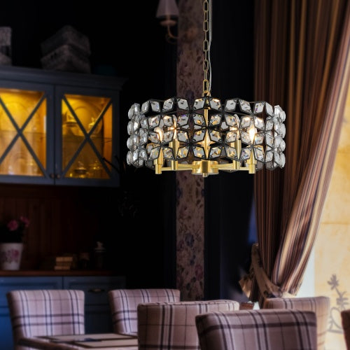 Modern Crystal Chandelier, Round Crystal Lamp Hanging Luxury Home Decoration Lighting