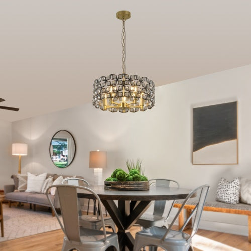 Modern Crystal Chandelier, Round Crystal Lamp Hanging Luxury Home Decoration Lighting