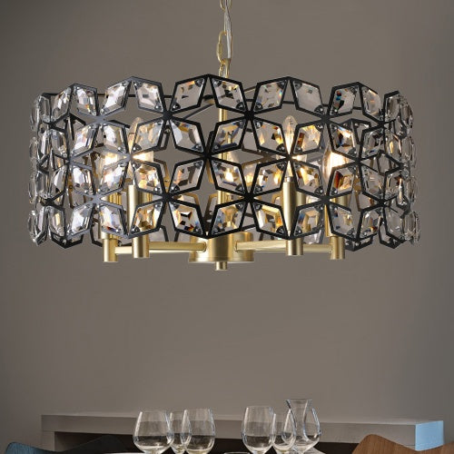 Modern Crystal Chandelier, Round Crystal Lamp Hanging Luxury Home Decoration Lighting