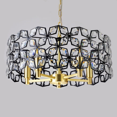 Modern Crystal Chandelier, Round Crystal Lamp Hanging Luxury Home Decoration Lighting